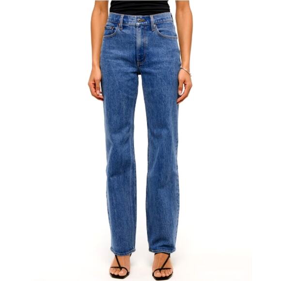 Abercrombie & Fitch Women's Medium Marble High Rise 90s Relaxed Jeans 25 Short - Picture 1 of 11